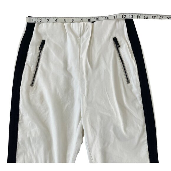 Rag & Bone The Classic Simone Pants White‎ Black Side Stripe Zip Pockets 6 $325 - Picture 8 of 14